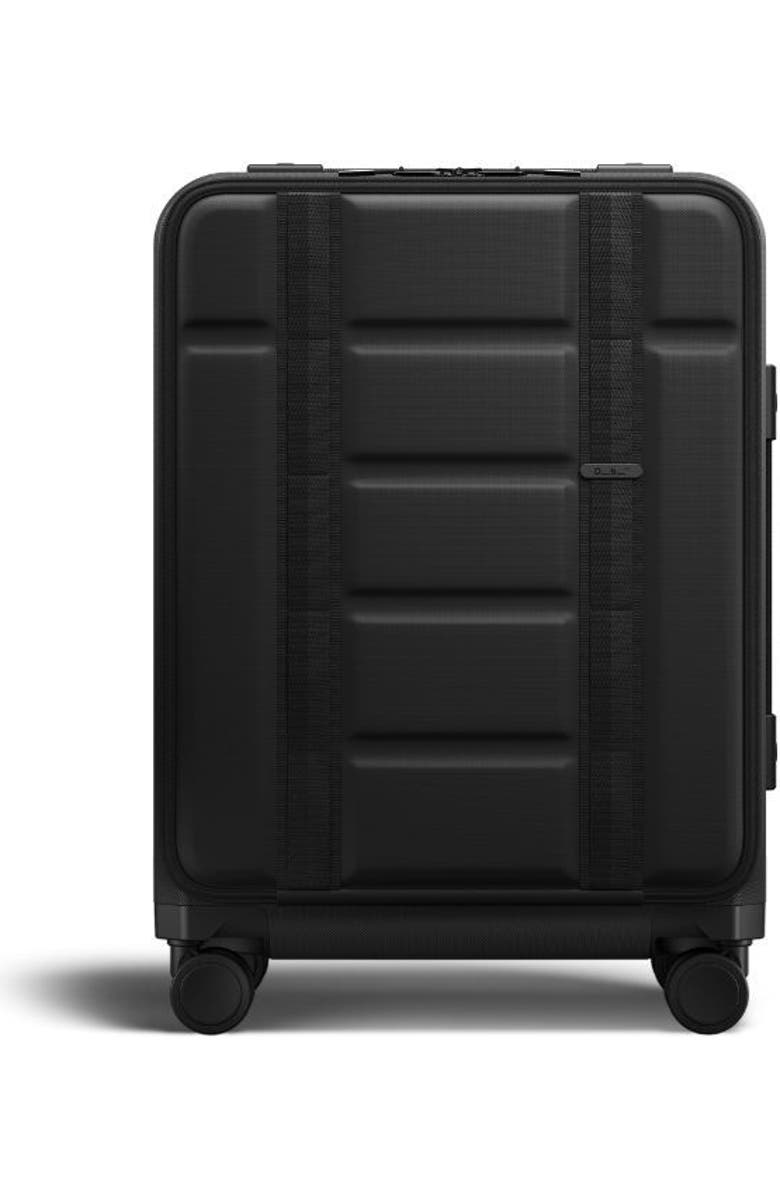 D_b_ Ramverk Pro Hardside 21 Inch Carry On Luggage Spinner with Buckle Closure and Zipper Front Access Pocket, Alternate, color, Black Out