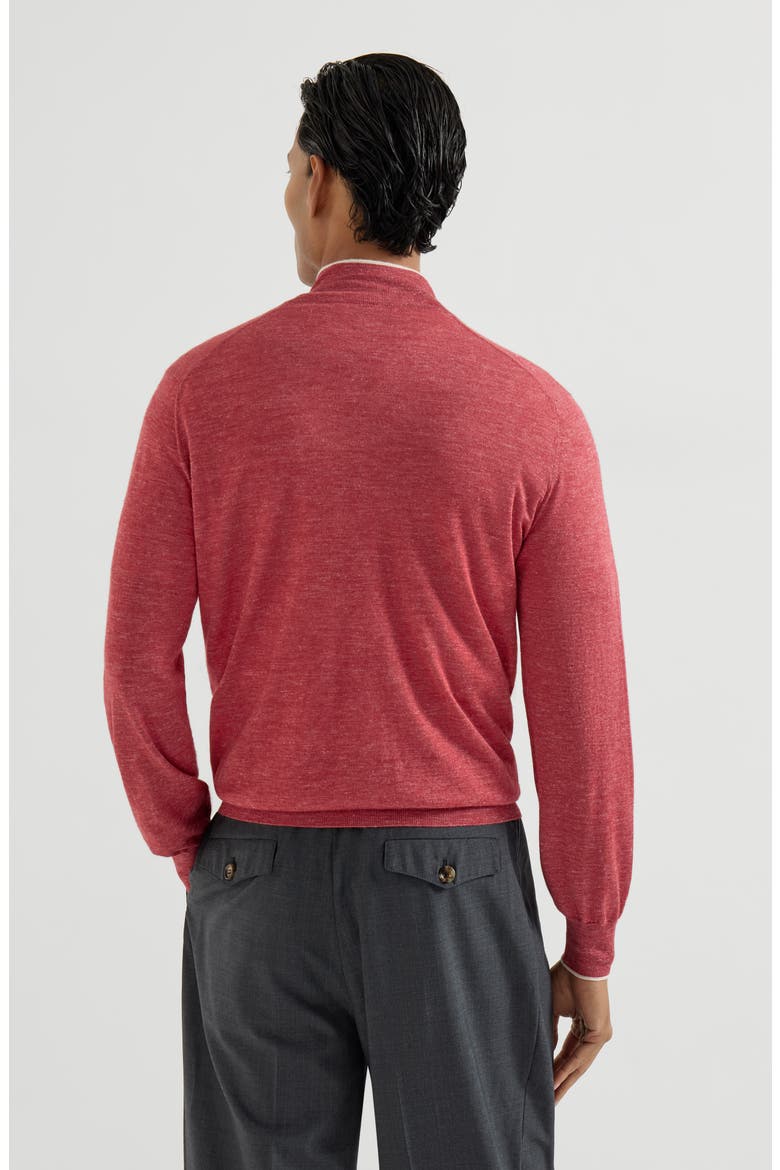 Sweater with half zipper, Alternate, color, Strawberry