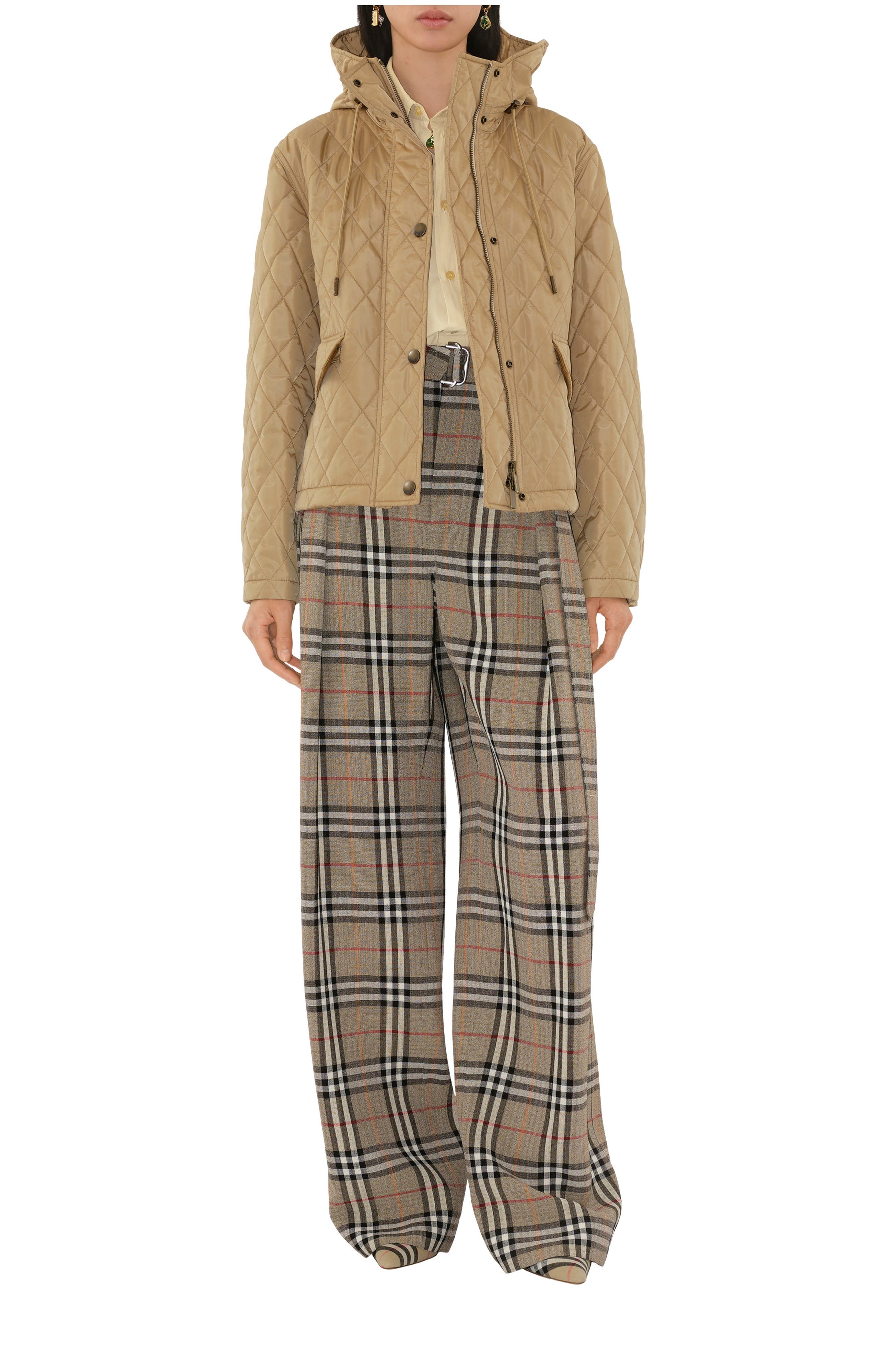 Cropped Quilted Nylon Hooded Jacket - image 3