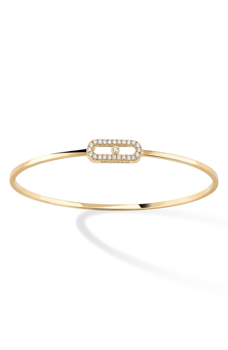 Messika Move Uno Pavé Diamond Bangle, Main, color, Yellow Gold