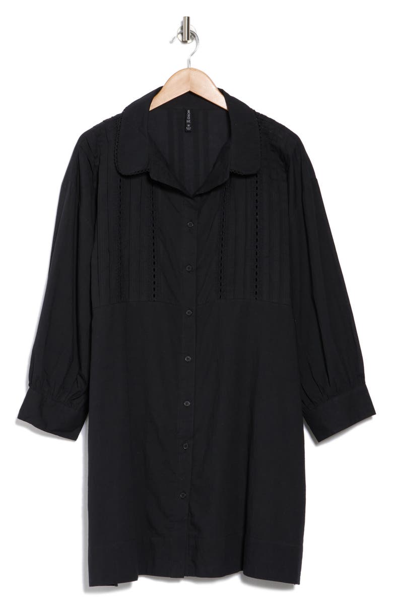 BOHO ME Lace Inset Button-Up Shirt, Alternate, color, Black