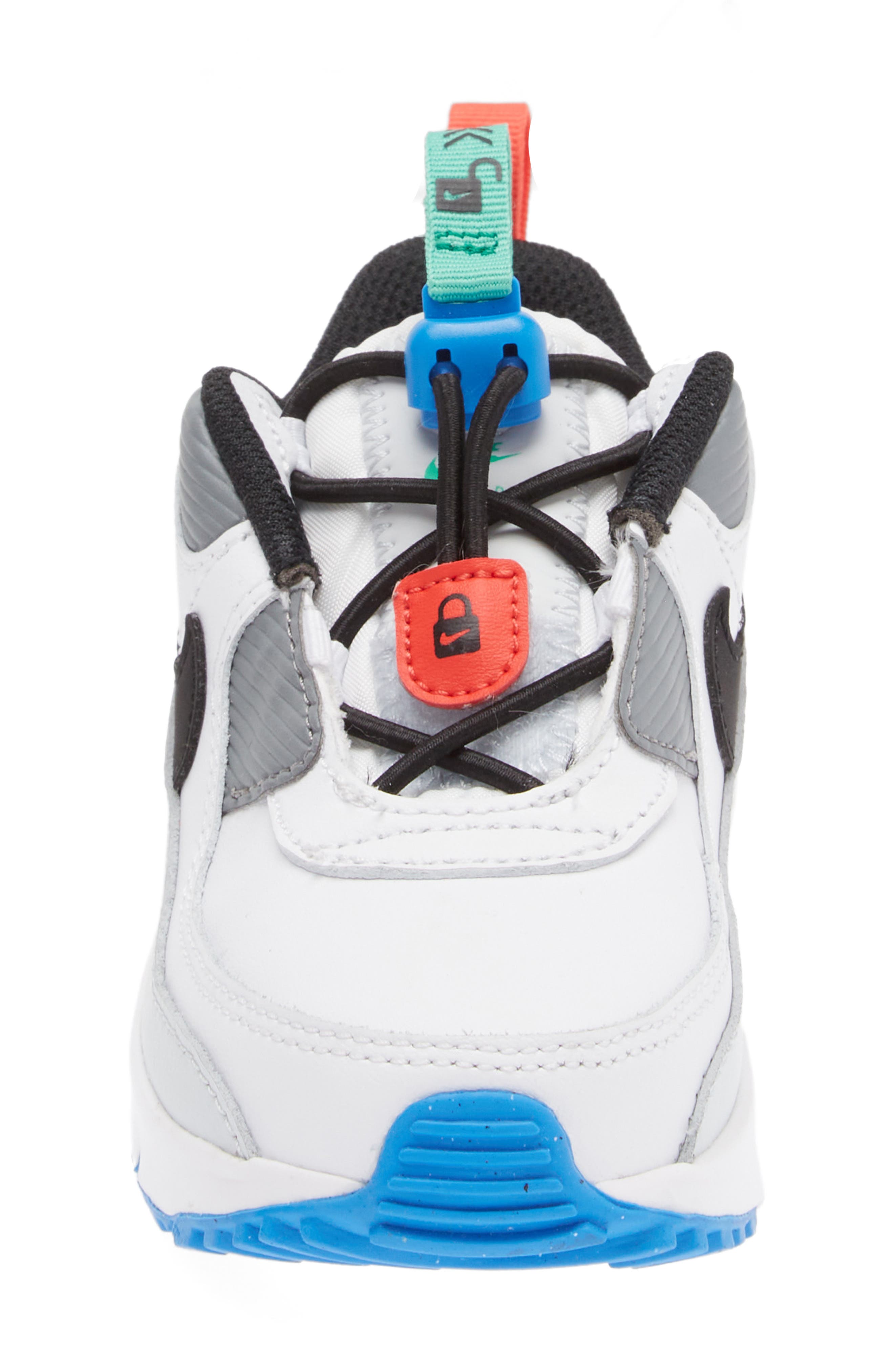 Kids' Air Max 90 Toggle Sneaker, Alternate, color, WHITE/ BLACK/ PLATINUM/ GREEN