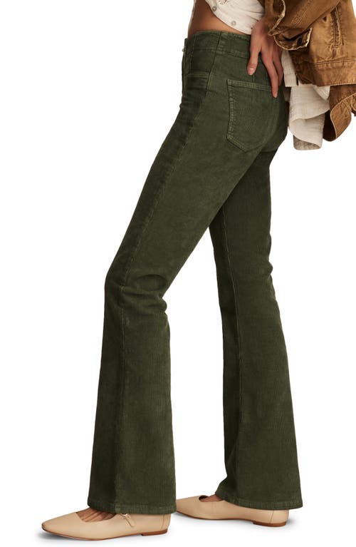 Lucky Brand Stevie Seamed High Waist Corduroy Flare Pants In Green
