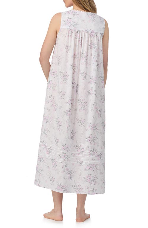 Eileen West Floral Cotton Ballet Nightgown In Gray