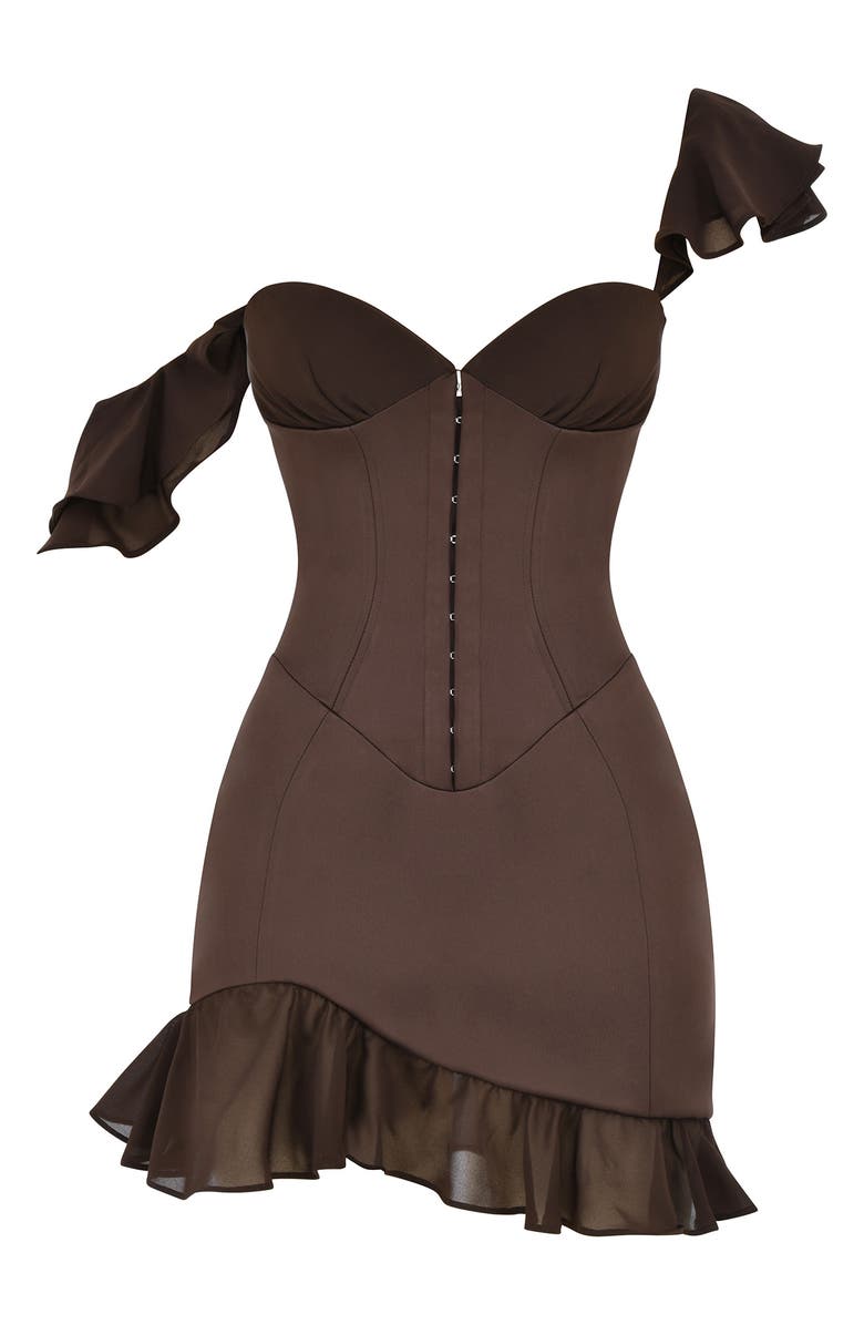 HOUSE OF CB Dionne Ruffle Corset Minidress, Alternate, color, 