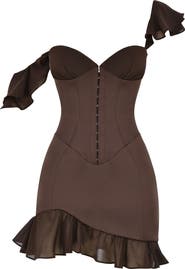 HOUSE OF CB Dionne Ruffle Corset Minidress