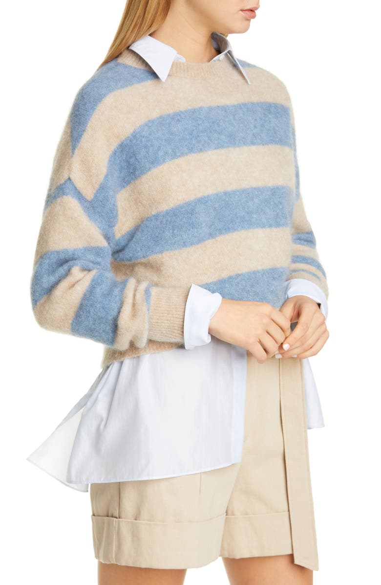 Brunello Cucinelli Stripe Mohair & Wool Blend Sweater, Alternate, color, 