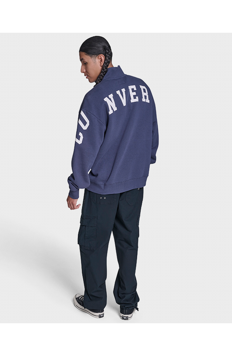 Converse Retro Stripe Relaxed Quarter-Zip Sweatshirt, Alternate, color, Converse Blue Multi