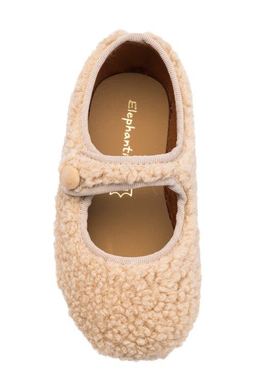 Elephantito Kids' Faux Shearling Mary Jane Flat In Neutral