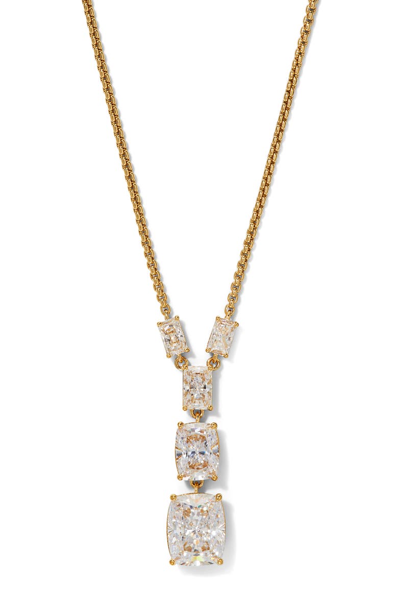 Nadri Northern Lights Cubic Zirconia Pendant Necklace, Main, color, Gold