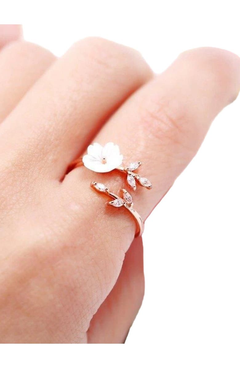 Hollywood Sensation Cherry Blossom Adjustable Ring, Alternate, color, Rose Gold