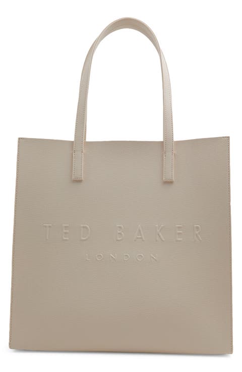 Soocon Debossed Logo Faux Leather Tote