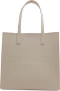 Ted Baker Soocon Debossed Logo Faux Leather Tote