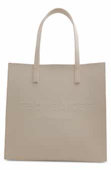 Soocon Debossed Logo Faux Leather Tote