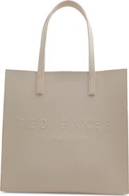 Ted Baker Soocon Debossed Logo Faux Leather Tote
