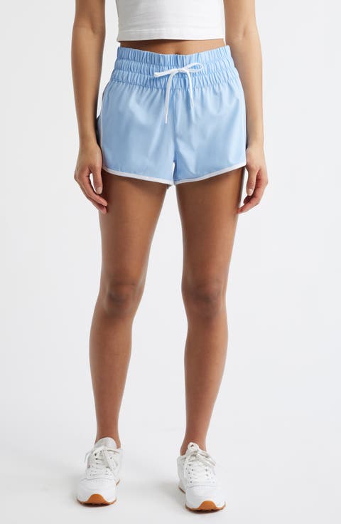 Smocked High Waist Drawstring Shorts