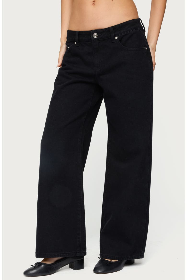 Daytime Low Rise Wide Leg Jeans, Alternate, color, BLACK