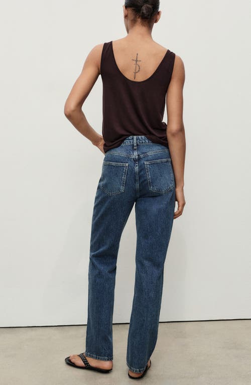 Mango Matilda Mid Rise Straight Leg Jeans In Blue