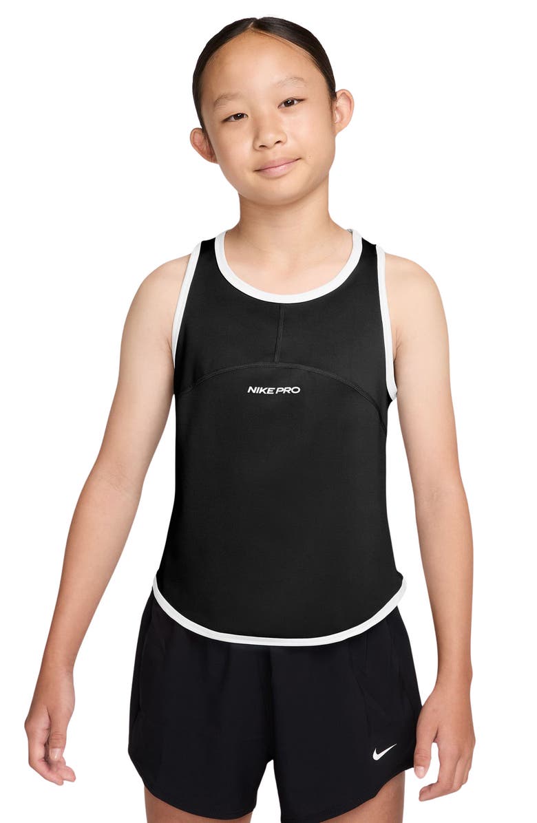 Nike Kids' Dri-FIT Tank Top, Main, color, 010 Black/White/White