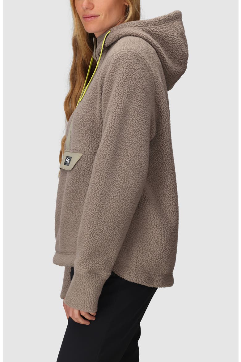 Grayland High Pile Fleece Hoodie, Alternate, color, SABLE