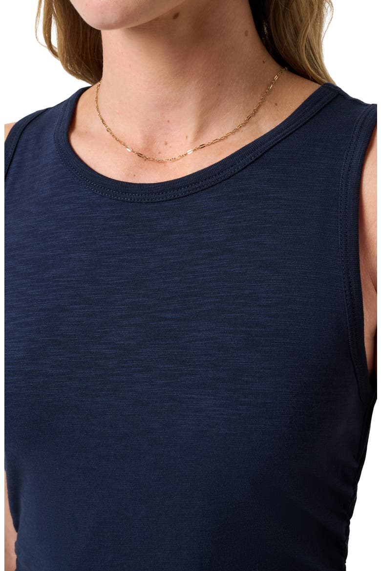Ruched Sleeveless Cloud Jersey Maxi Dress, Alternate, color, NAVY BLAZER