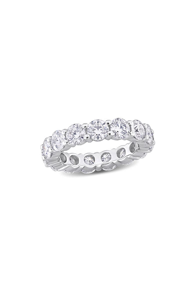 Round Cut Lab-Created Moissanite Eternity Band Ring, Main, color, WHITE