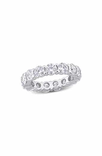 DELMAR Round Cut Lab-Created Moissanite Eternity Band Ring