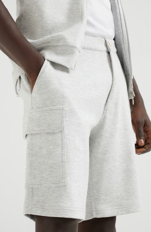 Brunello Cucinelli Man Shorts & Bermuda Shorts Light Grey Size L Cotton, Linen, Elastane In Pearl Grey