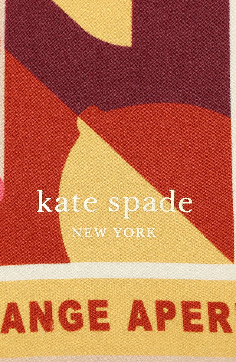Kate Spade New York italian bitter silk bandana, Alternate, color, Brown Multi