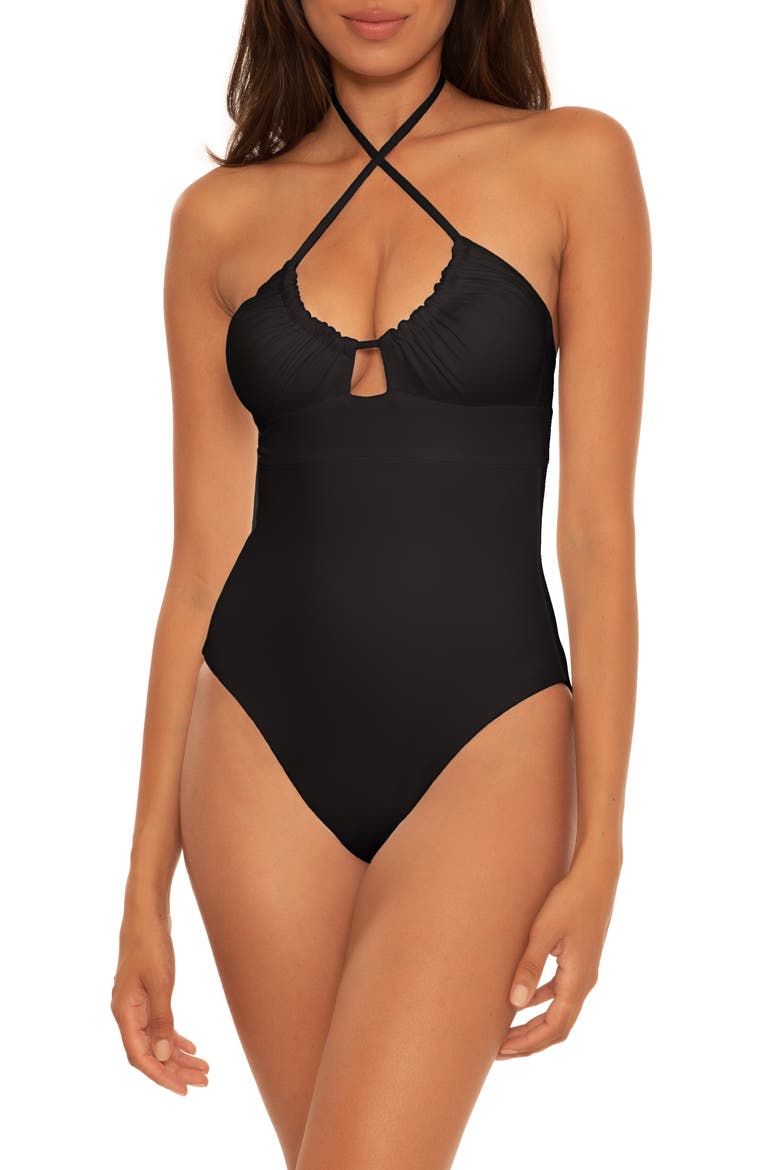 Multiway One-Piece Swimsuit, Main, color, BLACK