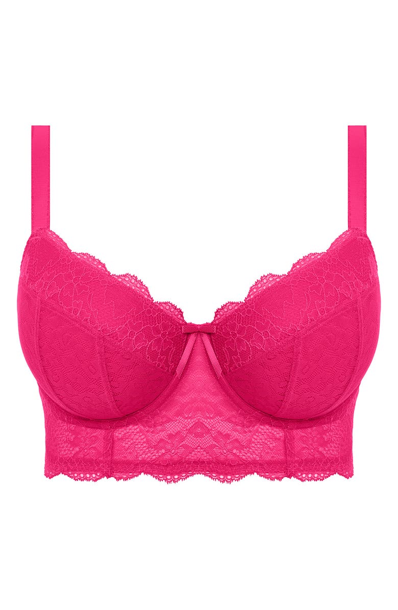 Freya Fancies Full Figure Longline Underwire Bra, Alternate, color, Hotpink