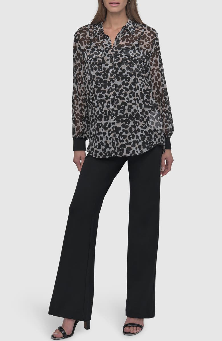 DKNY Print Chiffon Tunic Shirt, Alternate, color,