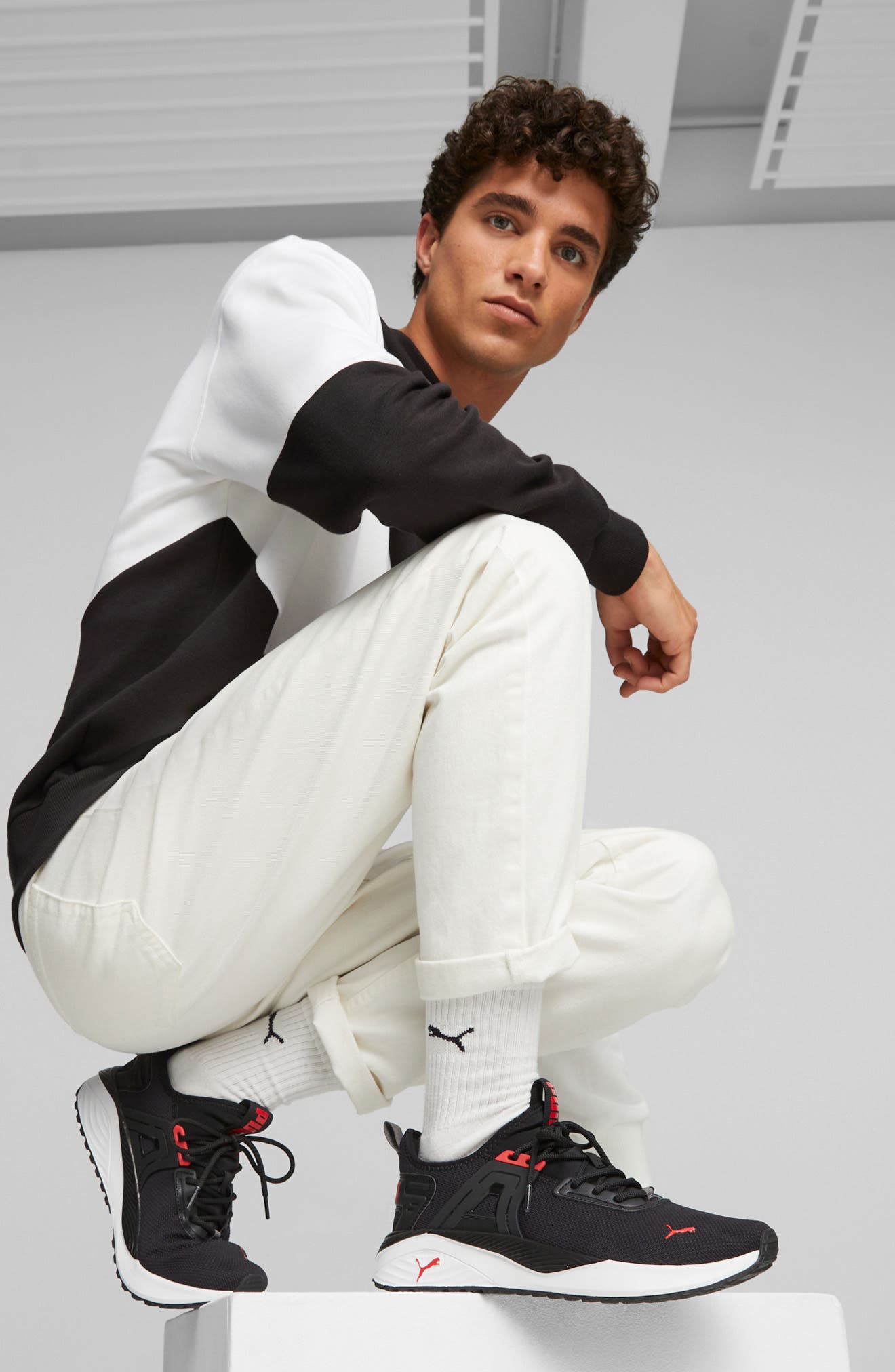 Pacer 23 Street Sneaker, Alternate, color, PUMA BLACK-FOR ALL TIME RED