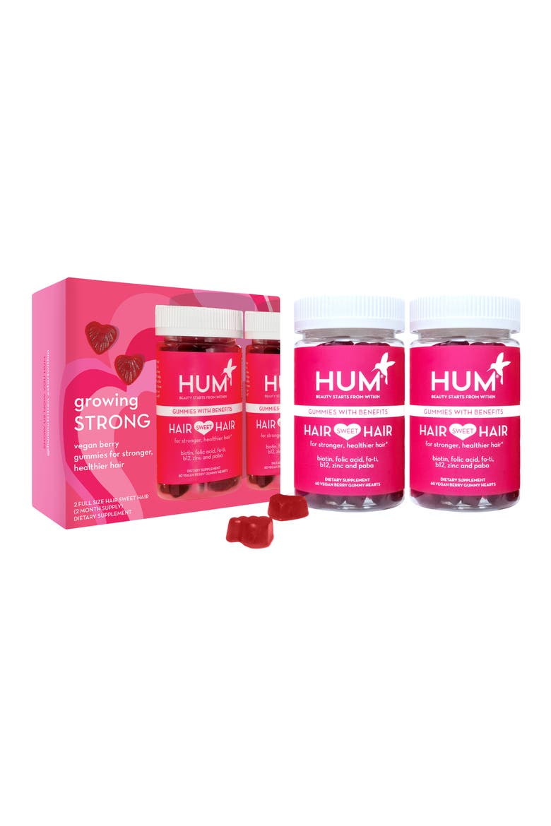 Growing Strong Hair Sweet Hair Duo Vegan Gummies Set, Main, color, NO COLOR
