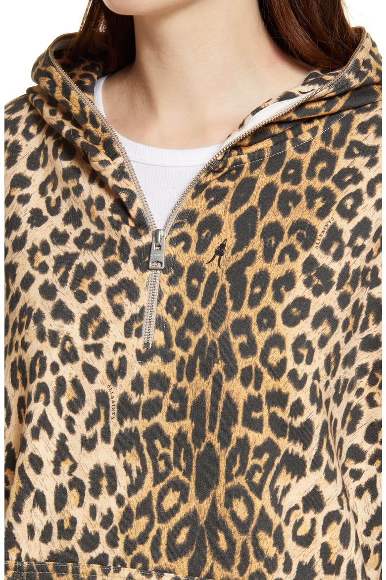 Xonda Animal Print Hoodie Dress, Alternate, color, LEOPARD YELLOW