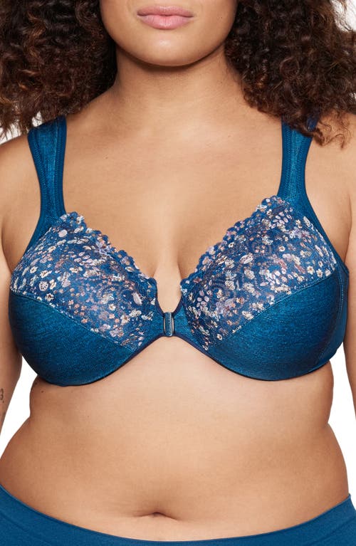 Glamorise WonderWire® Front Close Underwire Bra in Dark Denim at Nordstrom, Size 42G