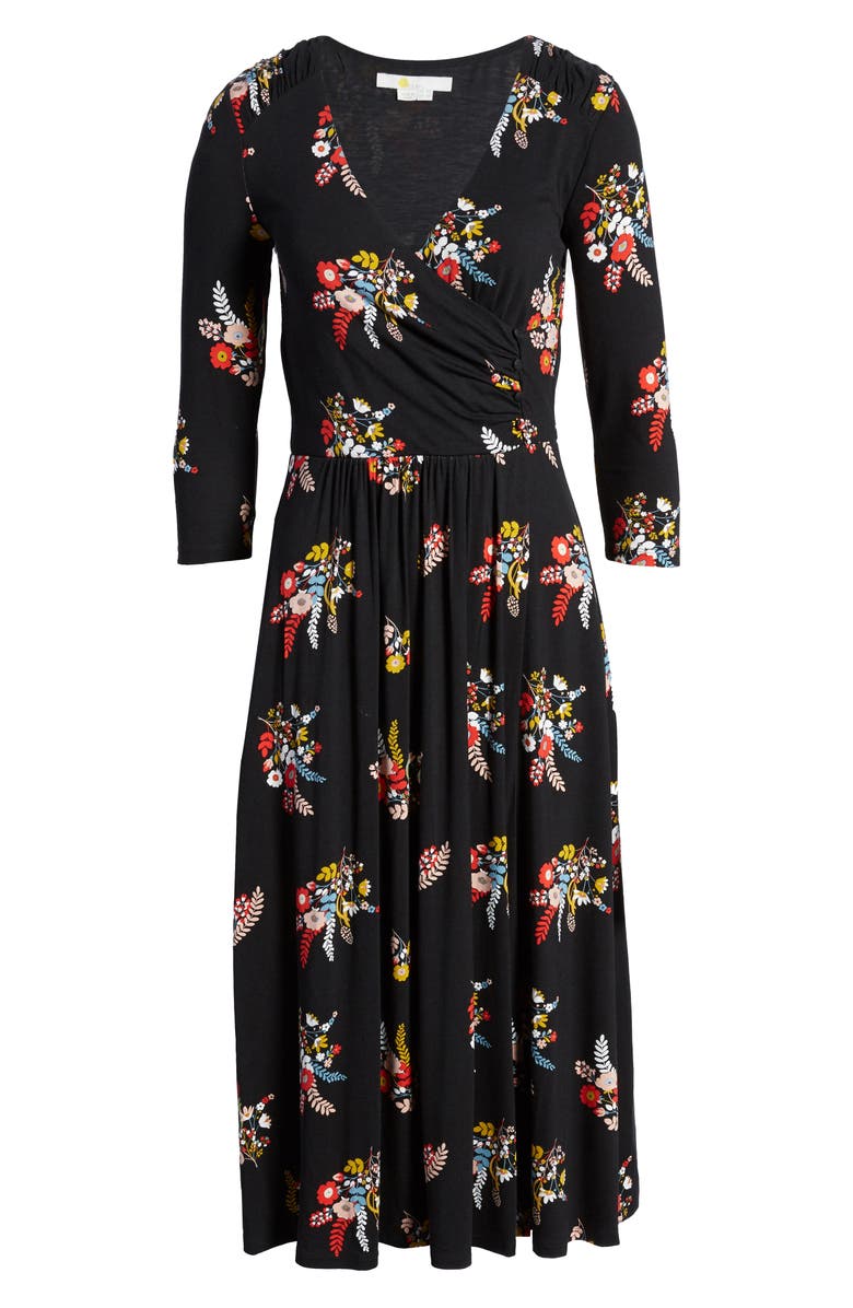 Boden Francesca Floral Jersey Midi Wrap Dress, Alternate, color,