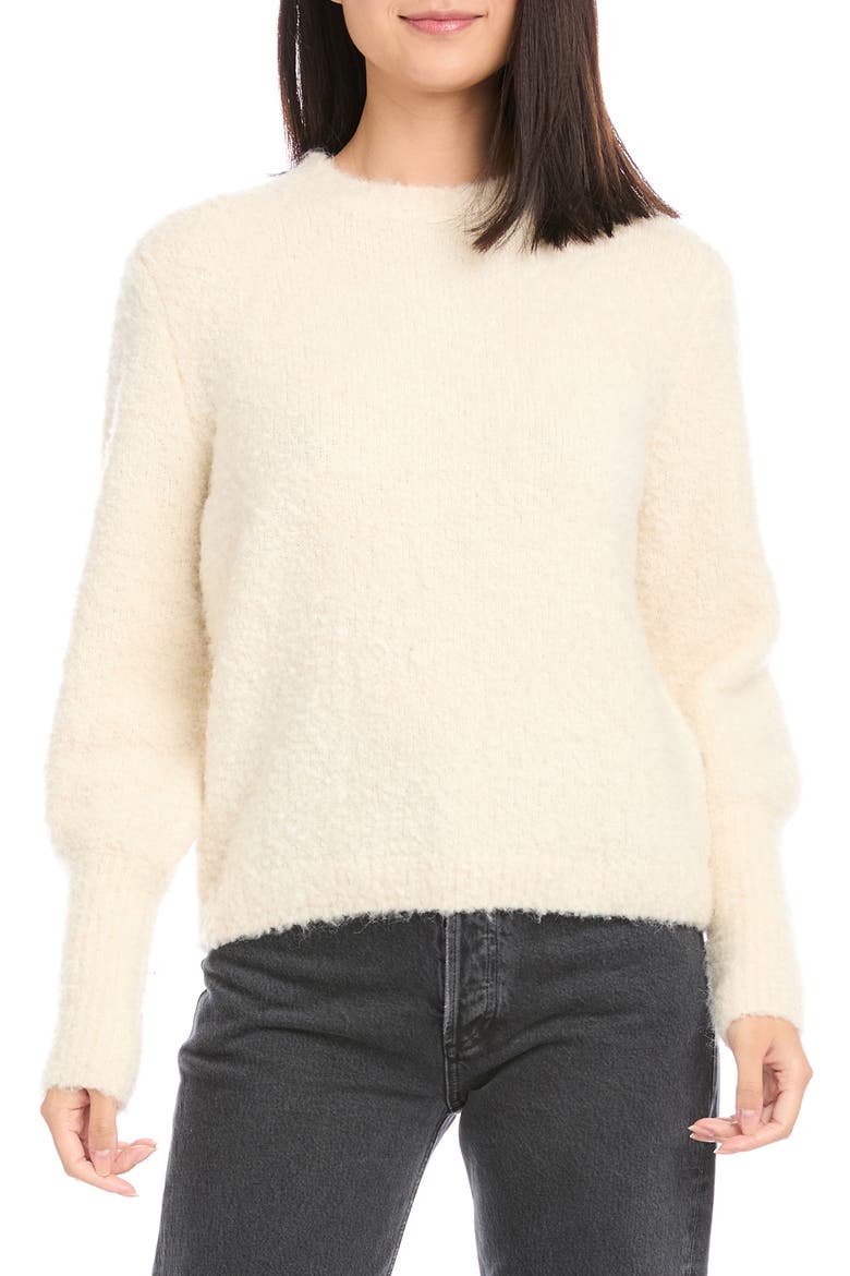 Bouclé Crewneck Sweater, Main, color, CREAM