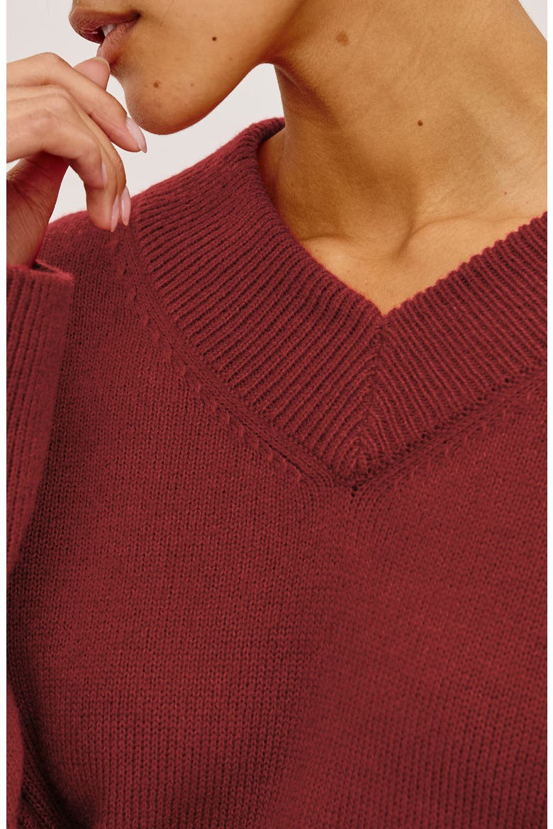 Lidya Cotton, Wool & Cashmere Sweater, Alternate, color, CRIMSON