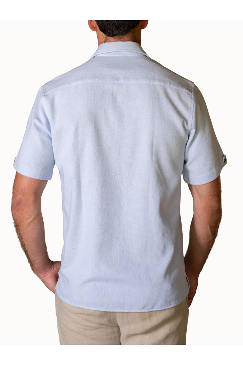 Cotton Short Sleeve Sack Weave Shirt, Alternate, color, Light Blue