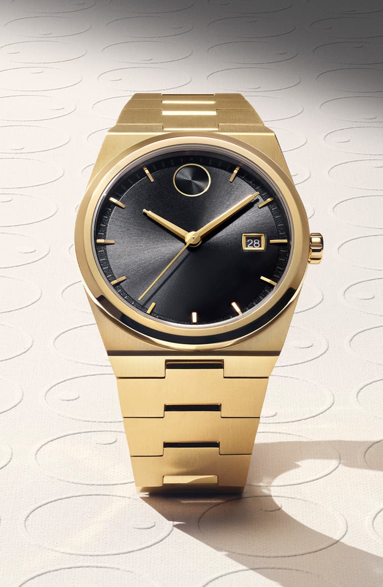 Movado Quest Bracelet Watch, 40mm, Alternate, color, Black Dial