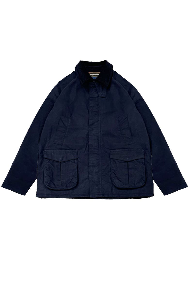 Fortela Bristol Waxed Canvas Jacket, Main, color, Navy Blue