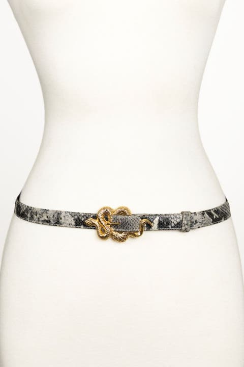 Small Snake Buckle Leather Belt