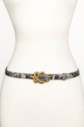 Raina Belts Small Snake Buckle Leather Belt