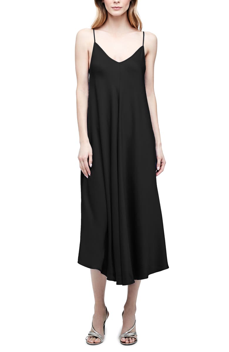 L'AGENCE Lorraine Sleeveless Trapeze Midi Dress, Main, color, 