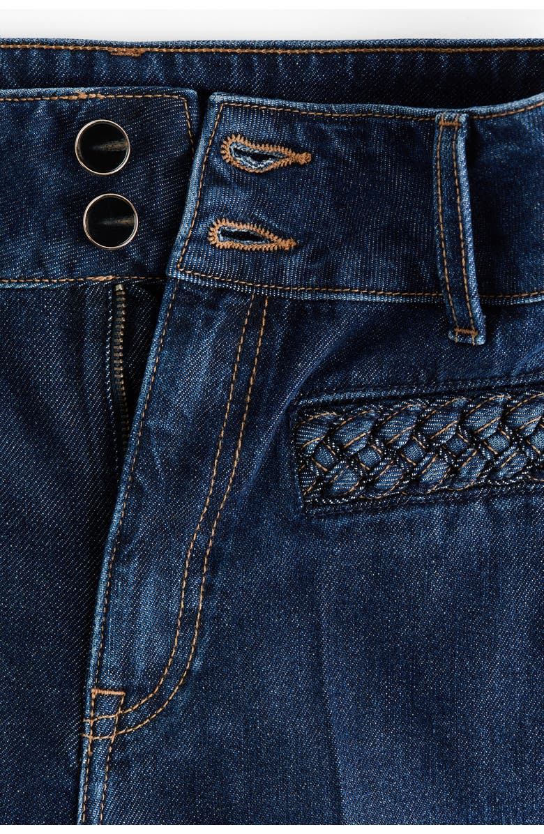 H&M Wide High Jeans, Alternate, color, Dark Denim Blue