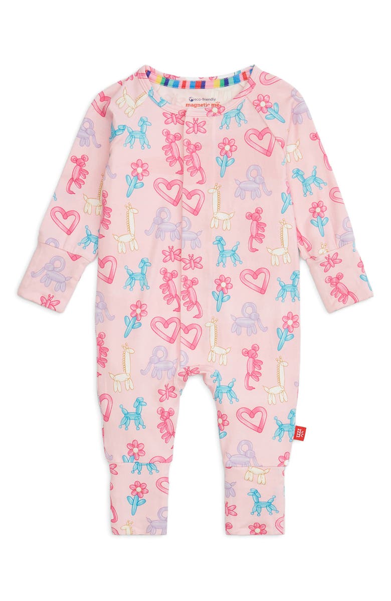 Magnetic Me Party Animals Glow in the Dark Magnetic Convertible Romper, Main, color, Pink