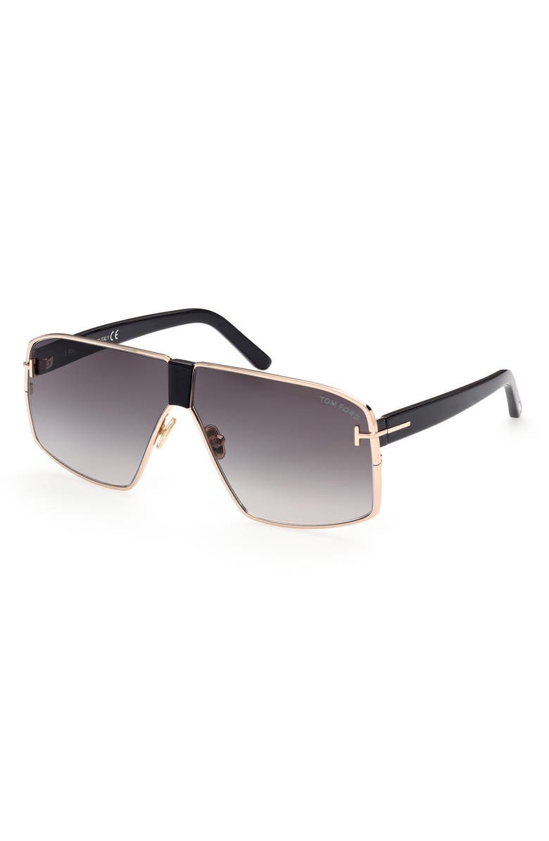 TOM FORD 66mm Gradient Shield Sunglasses, Alternate, color, 