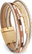 SAACHI Layered Beaded Faux Leather Bracelet