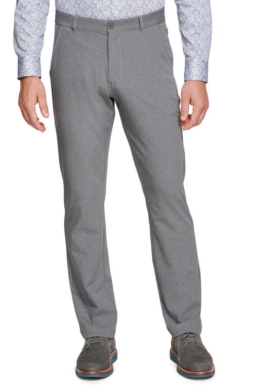 Johnston & Murphy Xc4 Flat Front Straight Leg Performance Pants In Grey